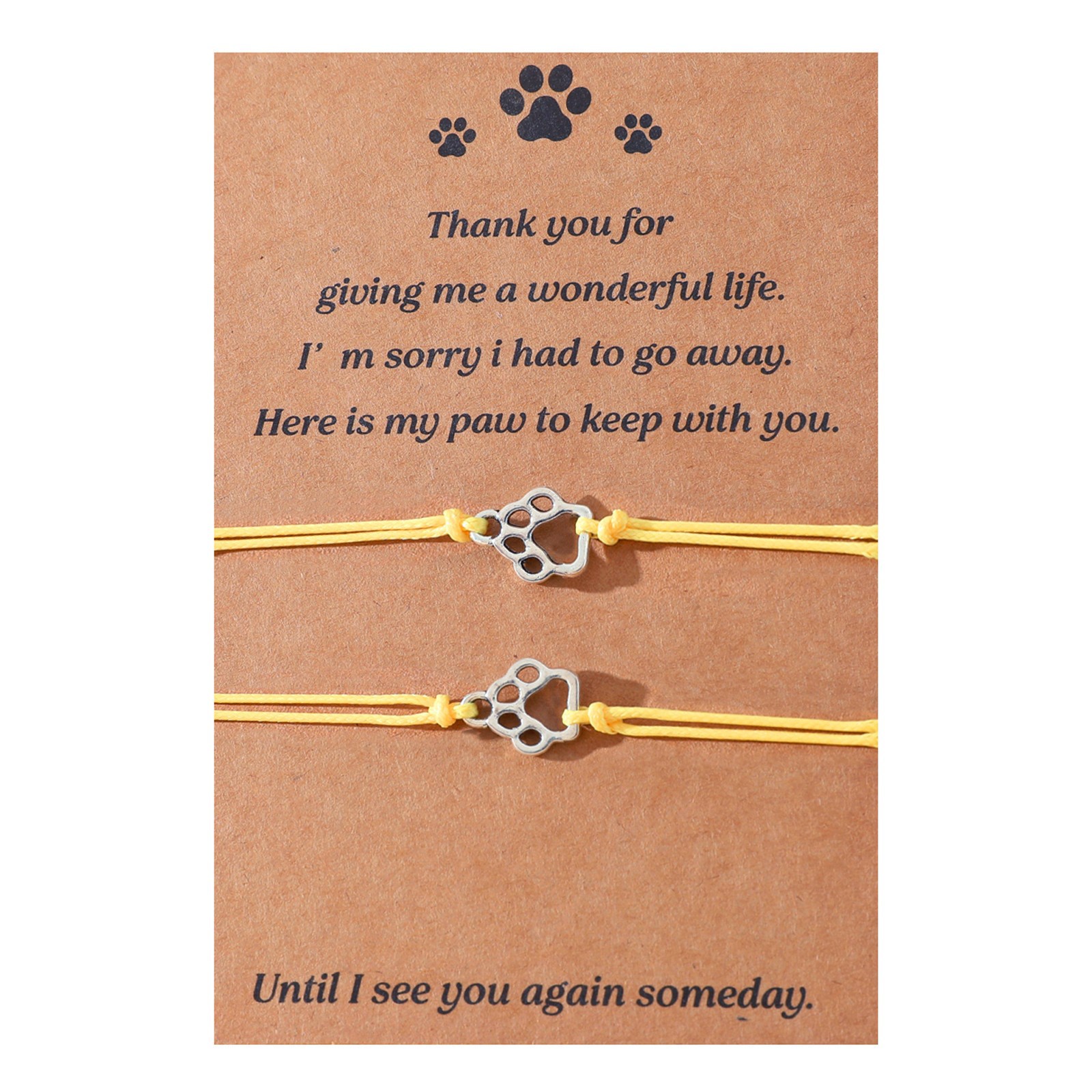 In Their Honor - Paw Bracelet — Yellow