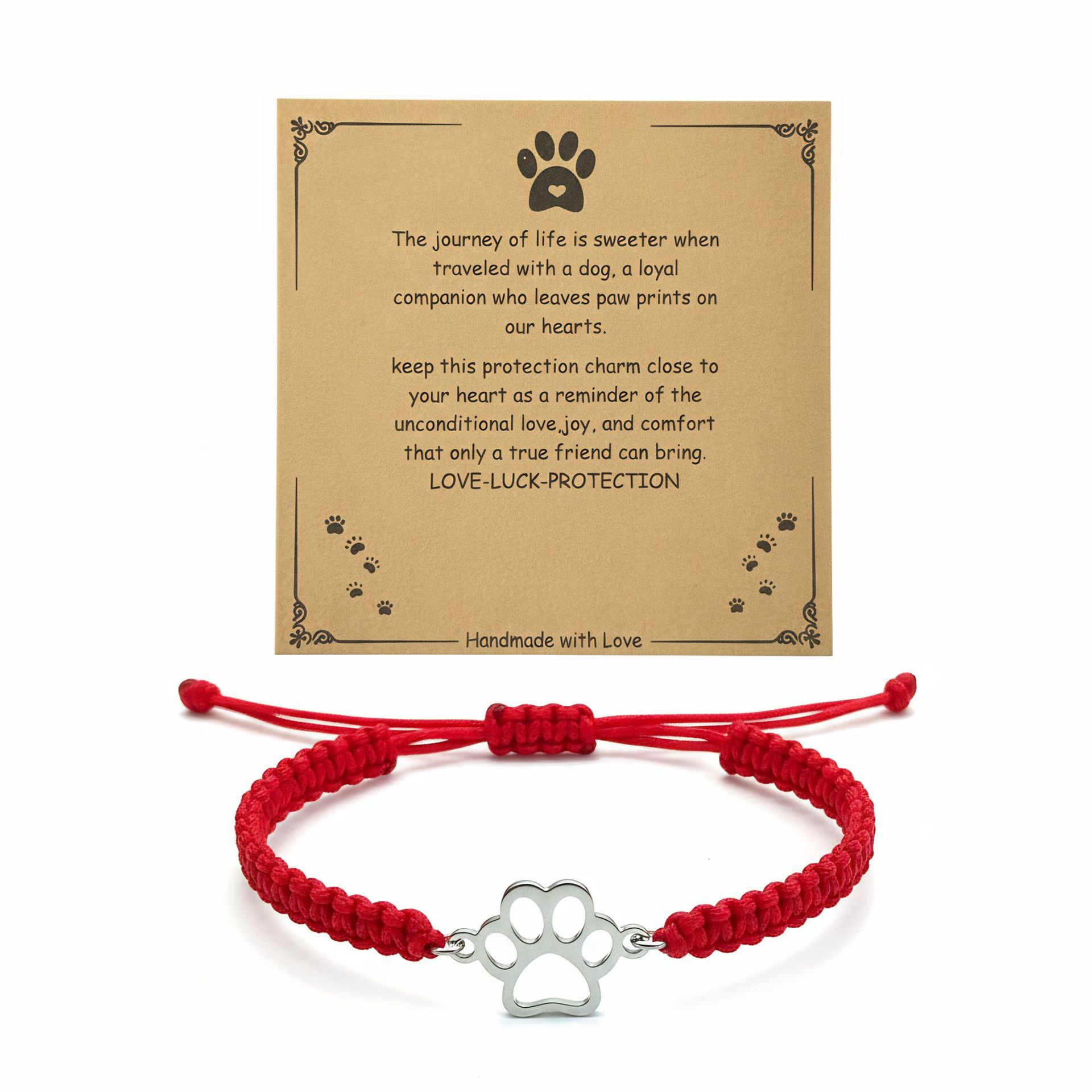 Guardian Paw Bracelet — Red/Silver