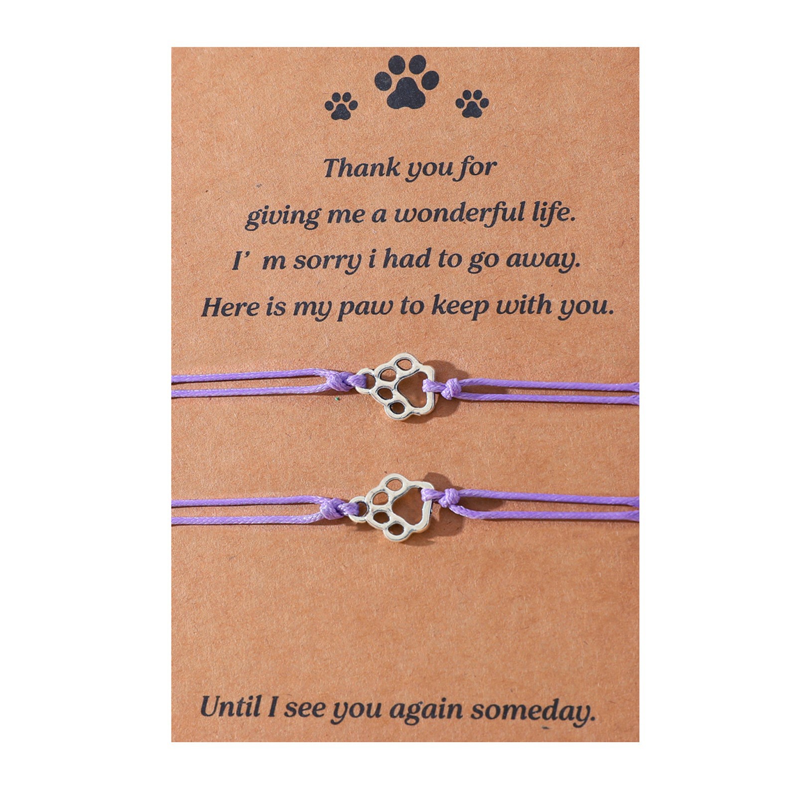 In Their Honor - Paw Bracelet — Purple