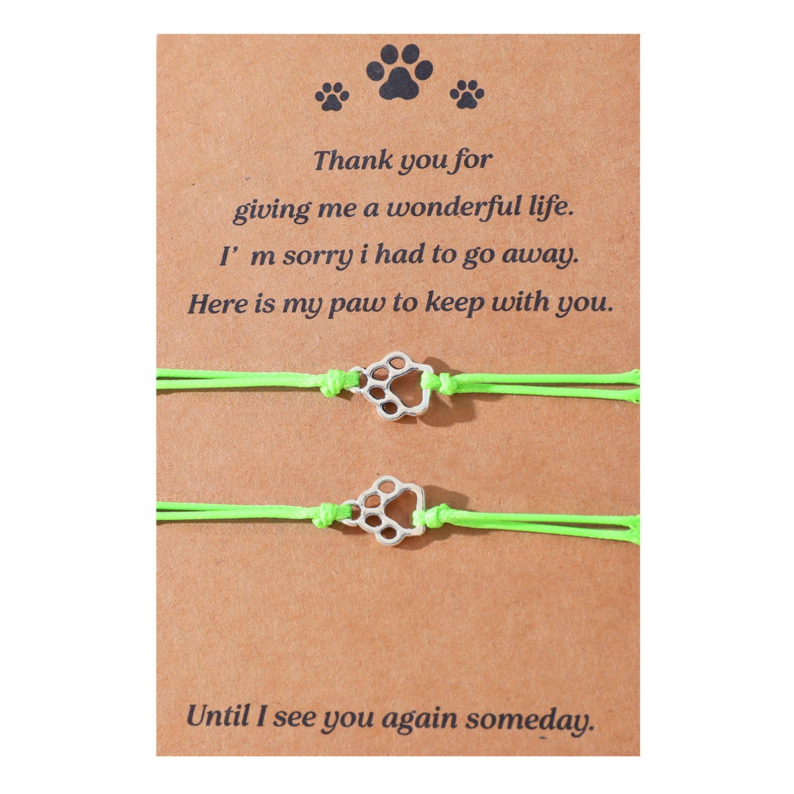 In Their Honor - Paw Bracelet — Green