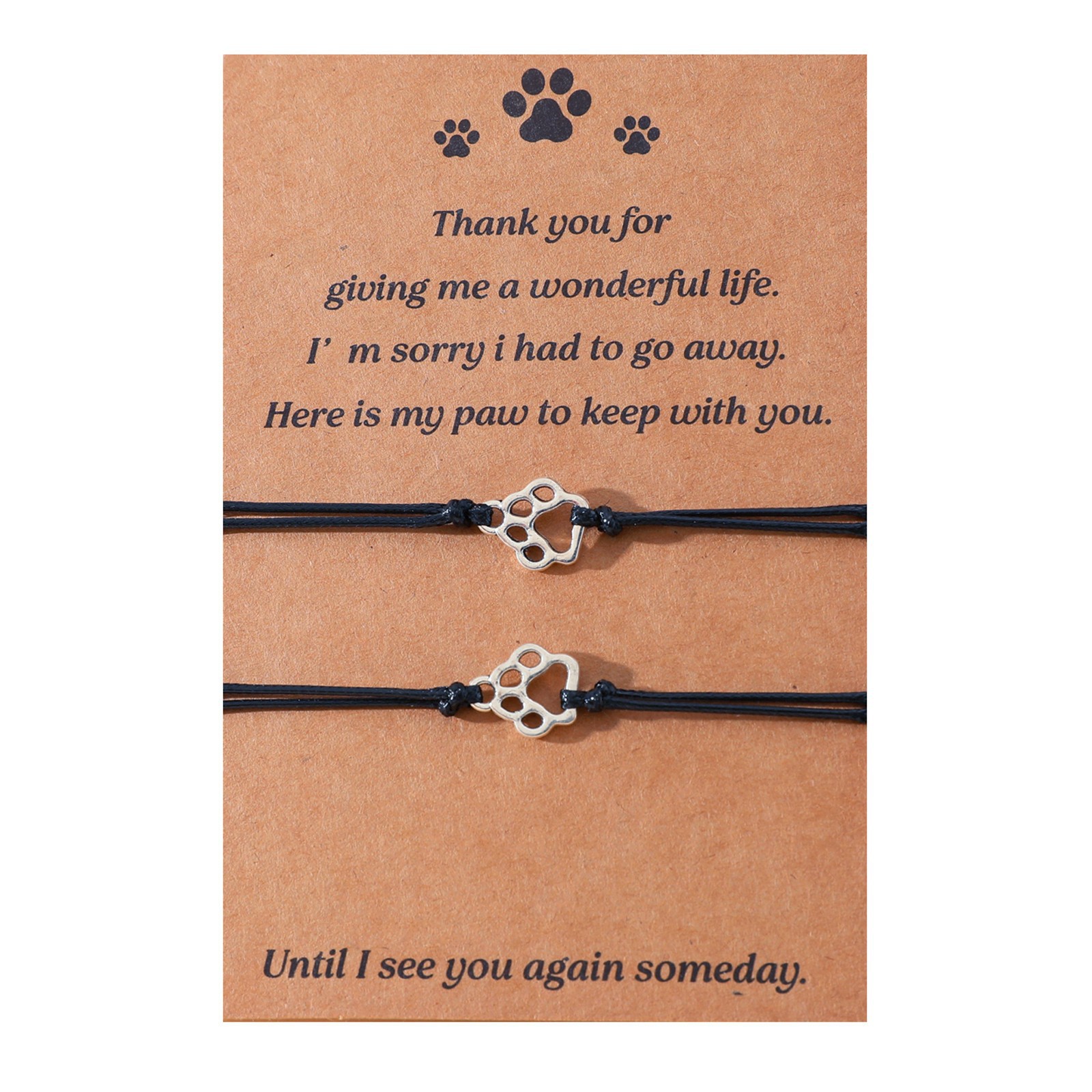 In Their Honor - Paw Bracelet — Black