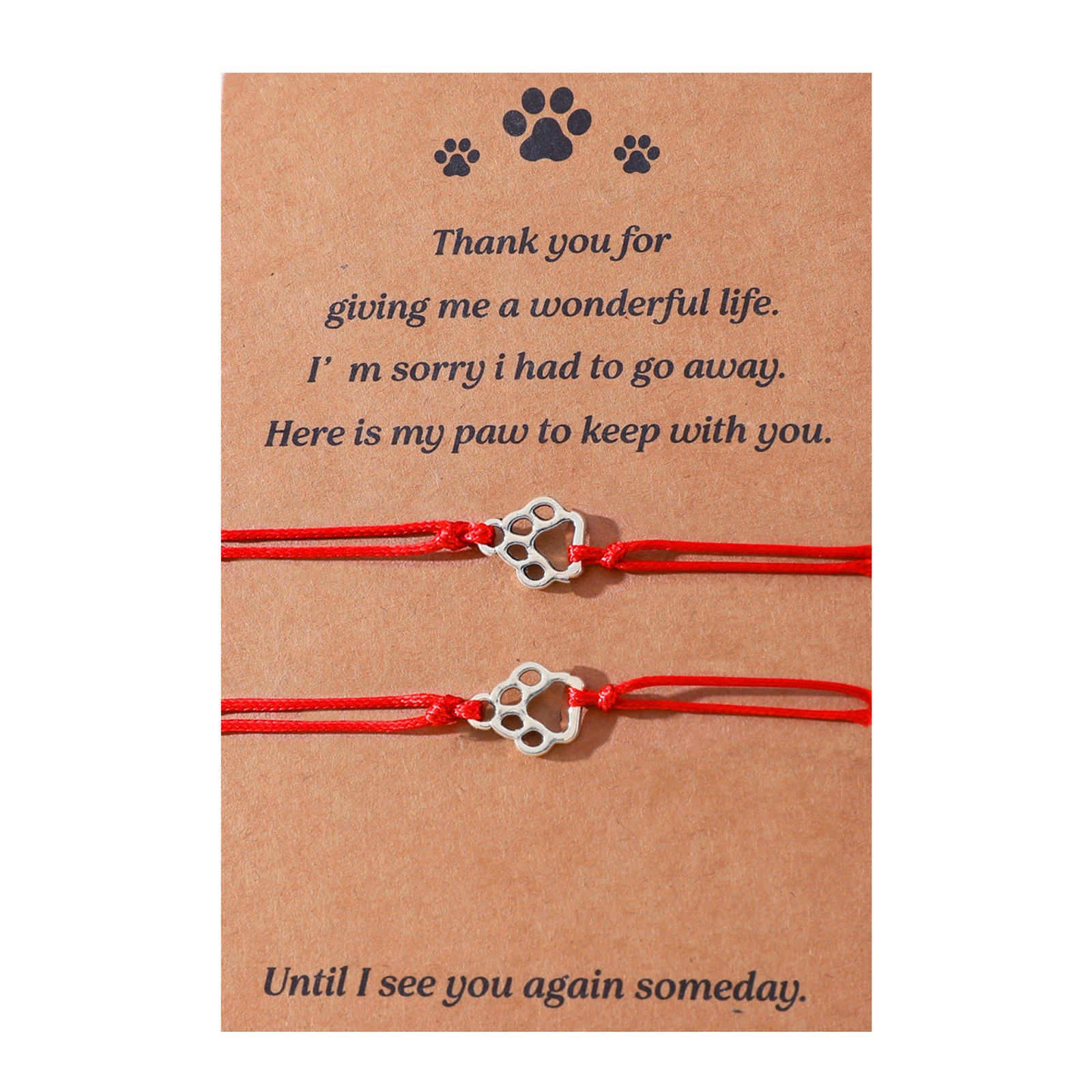 Multicolor Thread Cat Paw Print Hand-knitted Blessing Bracelet