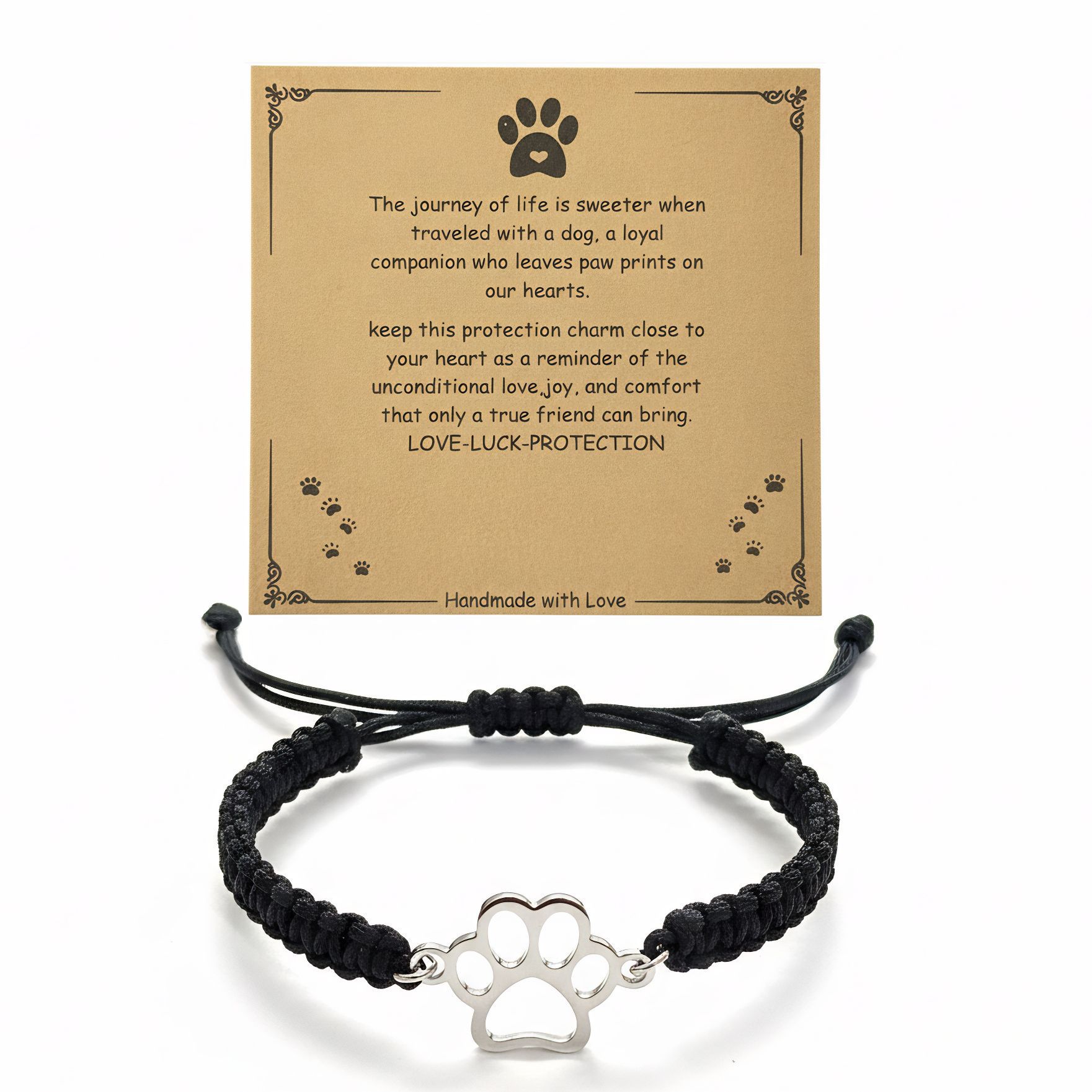 Guardian Paw Bracelet — Black/Silver